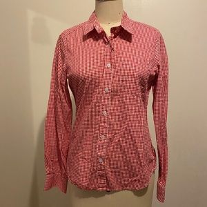 Steven Alan red gingham shirt MEDIUM